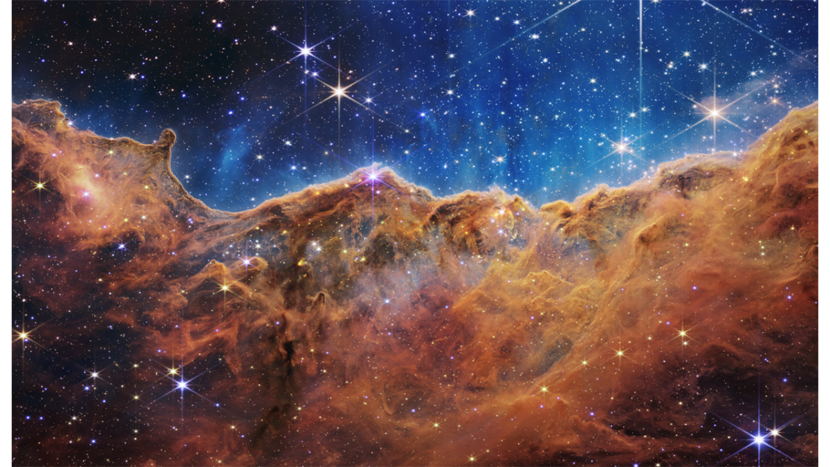 Image of the Carina Nebula taken by the James Webb Space Telescope.