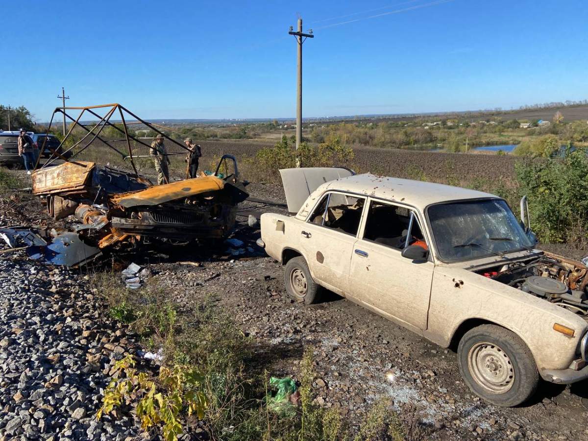 Abandoned vehicles shelled by Russian forces on sept. 25, 20200,