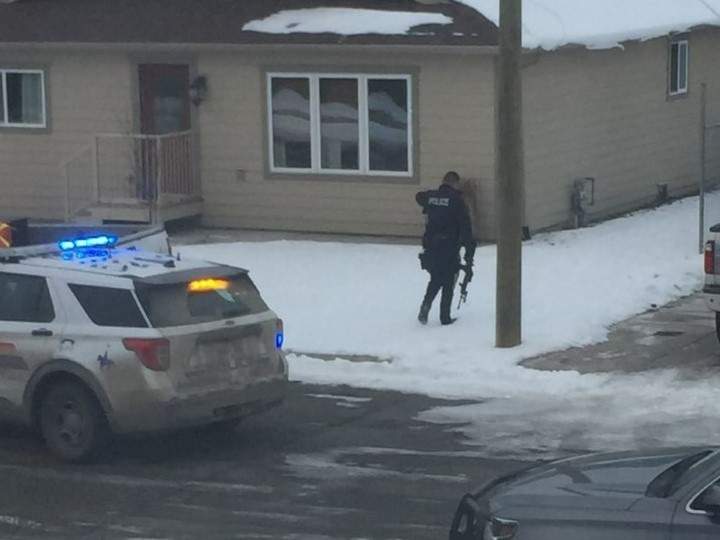 RCMP officers were seen in Merritt, Friday evening.