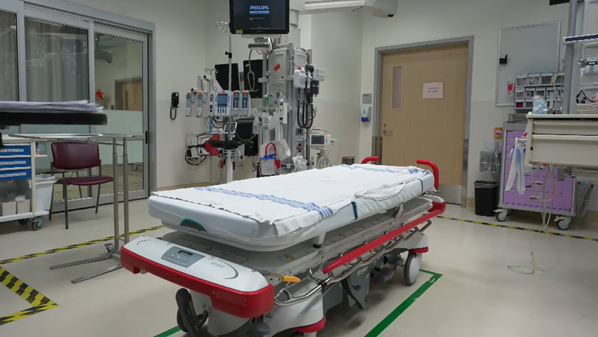 An empty bed is seen at the B.C. Children's Hospital in Vancouver on Wed. Dec. 21, 2022.