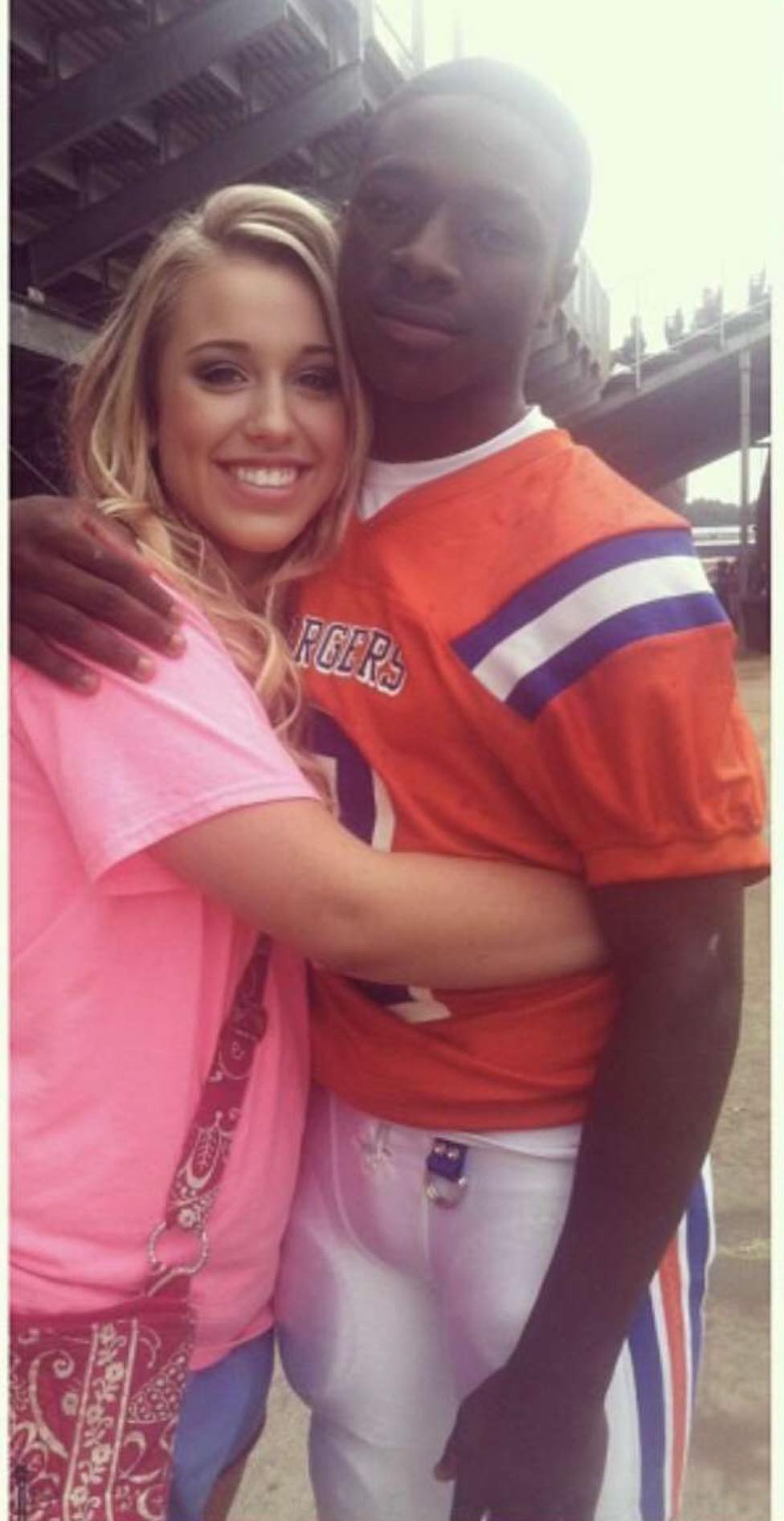 Kristen Marie Mills and Christian Saulsberry, Edmonton Elks running back who was shot and killed Dec. 17, 2022.