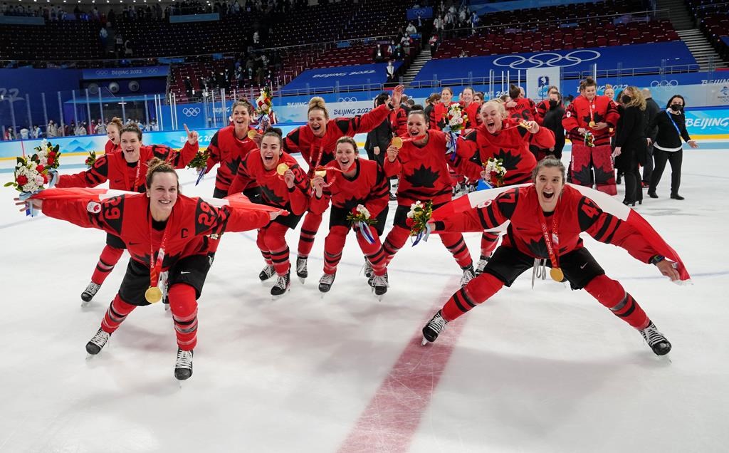 Team Canada celebrates gold medal