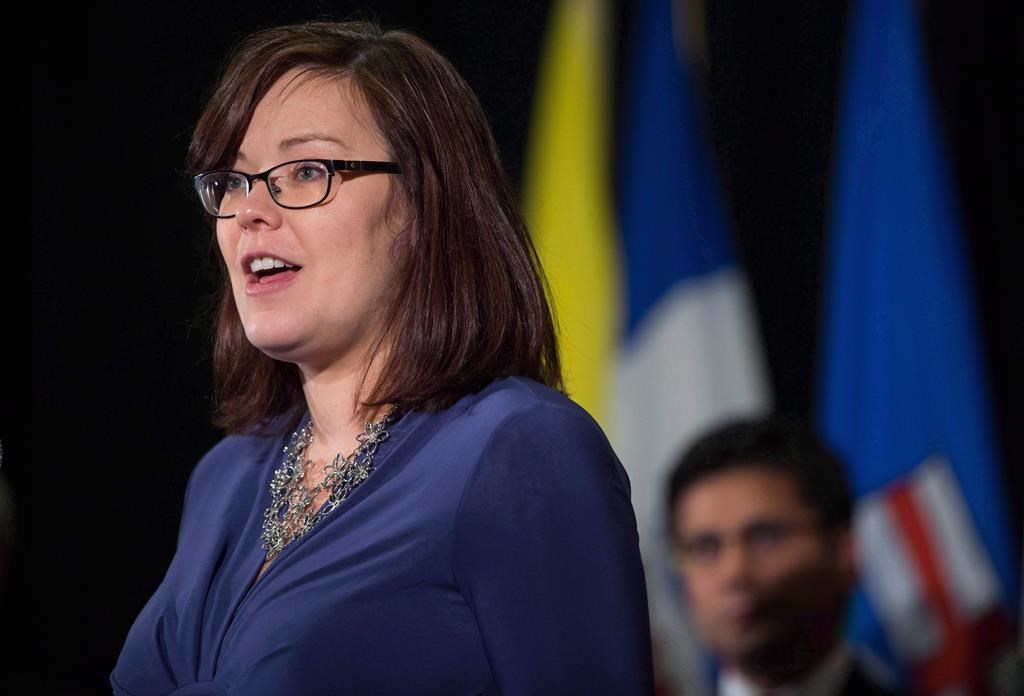 Kathleen Ganley speaks during a news conference in Vancouver on Friday, Sept. 15, 2017
