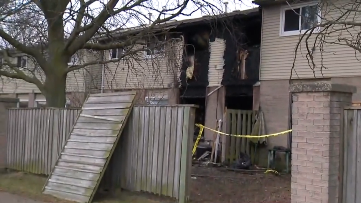 The residence on Derby Street in Hamilton on Friday, Dec. 30, 2022. A fatal fire killed four people, including two children, on Dec. 29, 2022.
