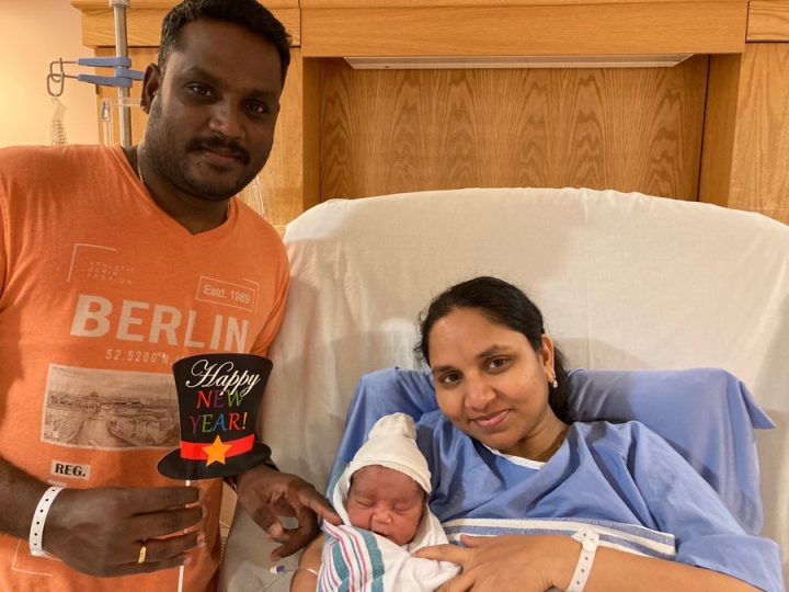 Baby Sanjith was born in the early hours of Jan. 1, 2023, at North York General.