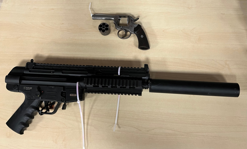 More guns were seized by police during a search warrant search.