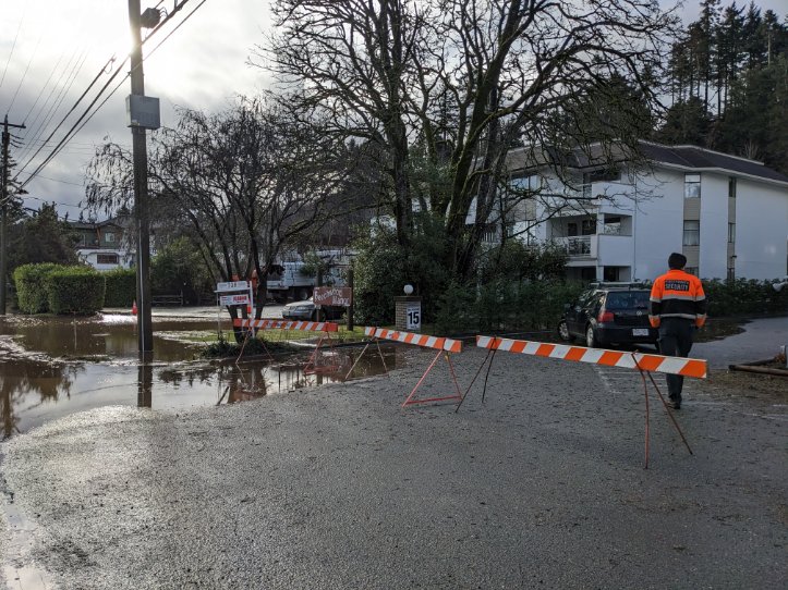 The site of a mudslide in Campbell River Tuesday, Jan. 17.