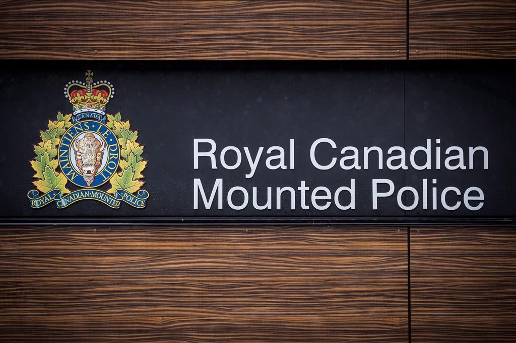 The RCMP logo is seen outside Royal Canadian Mounted Police 'E' Division Headquarters, in Surrey, B.C., on Friday April 13, 2018.