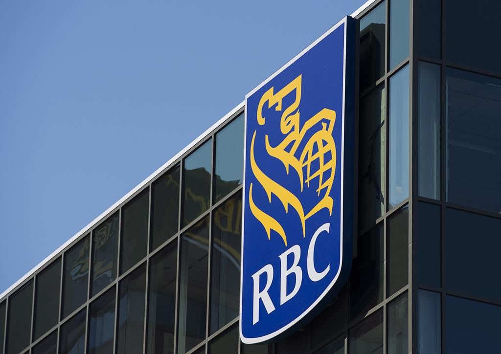 The RBC Royal Bank of Canada logo is seen in Halifax on Tuesday, April 2, 2019. THE CANADIAN PRESS/Andrew Vaughan.