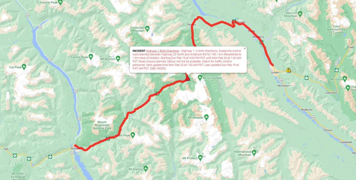 Highway 1 closure