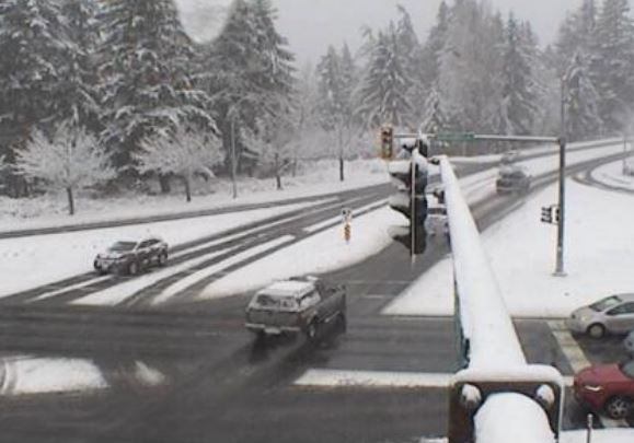 Highway 19 at Aulds Road in Nanaimo, looking west.