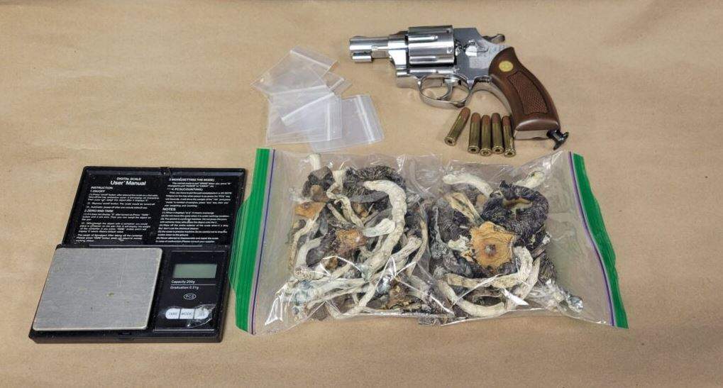 Saanich police found drugs and an imitation firearm inside the suspect’s vehicle.