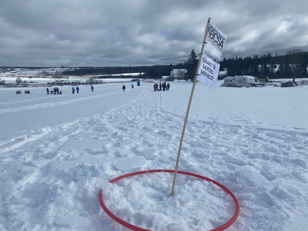 About 100 golfers turned out Saturday for the 22nd annual Canadian Snow Golf Championships in Midland, N.B.