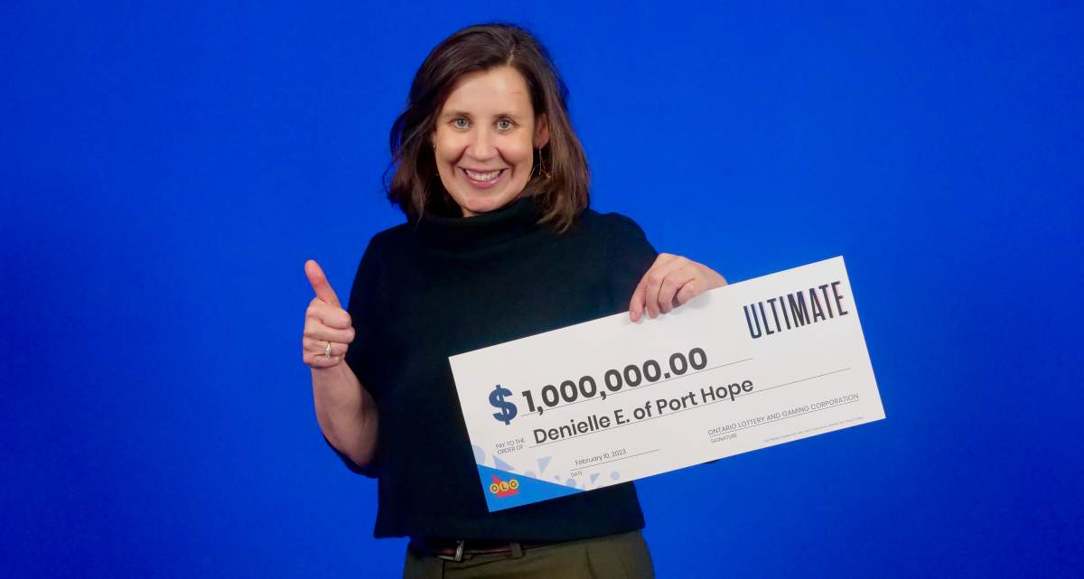 Denielle Elliot of Port Hope claimed $1 million on the OLG's Ultimate ticket draw.