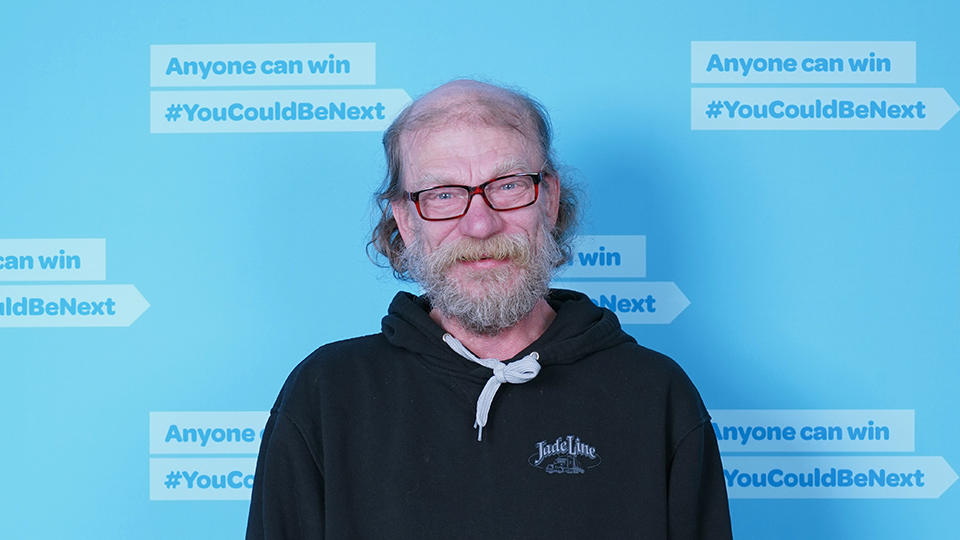 Richard Lambert of Salmon Arm was at a loss for words upon realizing he scored the top prize of $50,000 playing BCLC’s Super Crossword Scratch & Win ticket.