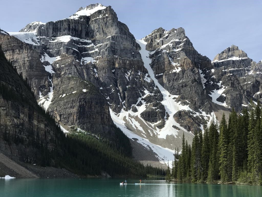 Moraine Lake in Banff National Park is shown in Lake Louise, Alta., in June 2020. Parks Canada has closed a popular trail in Banff due to grizzly bear activity. THE CANADIAN PRESS/Jonathan Hayward.