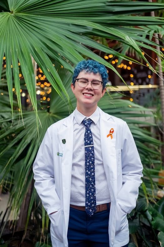 Medical student Avery Buchner said his friends tell him he looks more confident and comfortable since he started transitioning.
