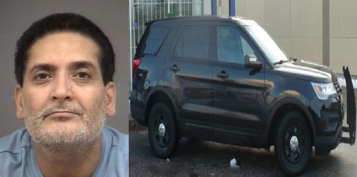 A photo of the suspect Darbara Mann (left) and the suspect vehicle (right).