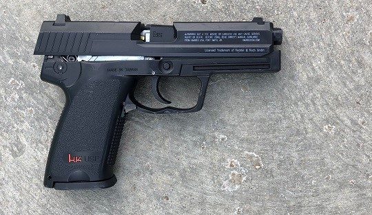 A pellet gun recovered from the scene of a police shooting on the funicular bridge in Edmonton's North Saskatchewan River valley on Thursday, March 2, 2023.