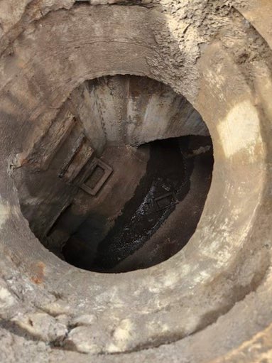 An open manhole.