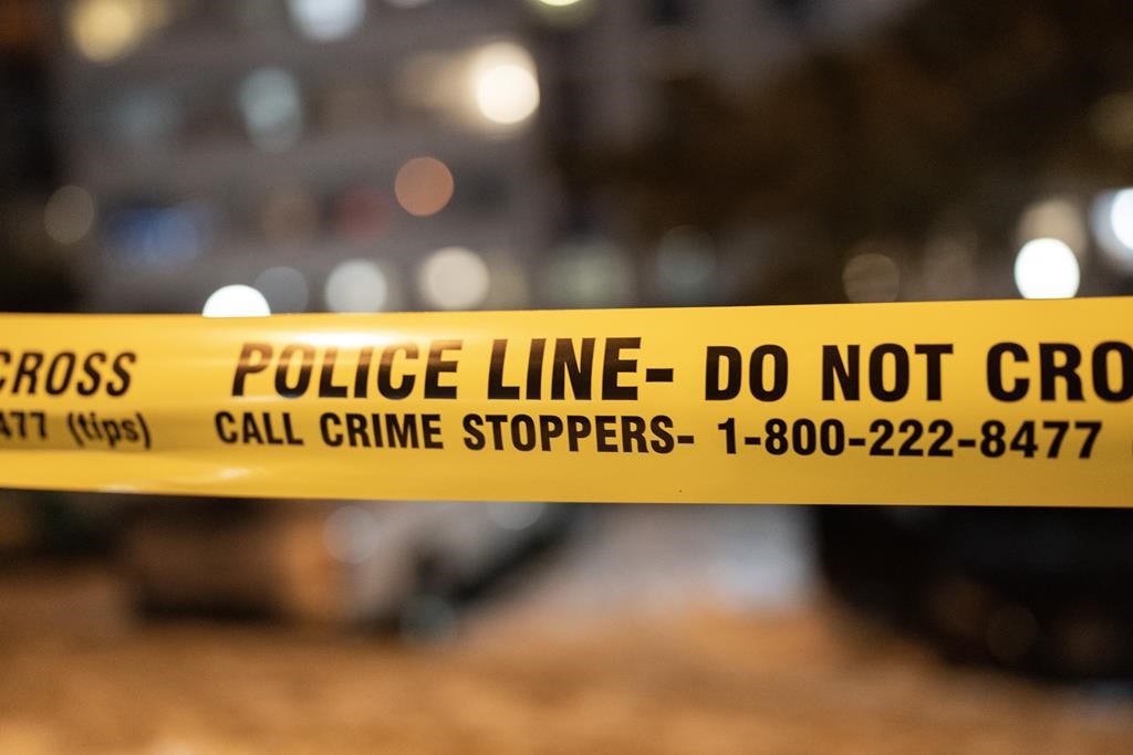 A file photo of police tape at a crime scene.