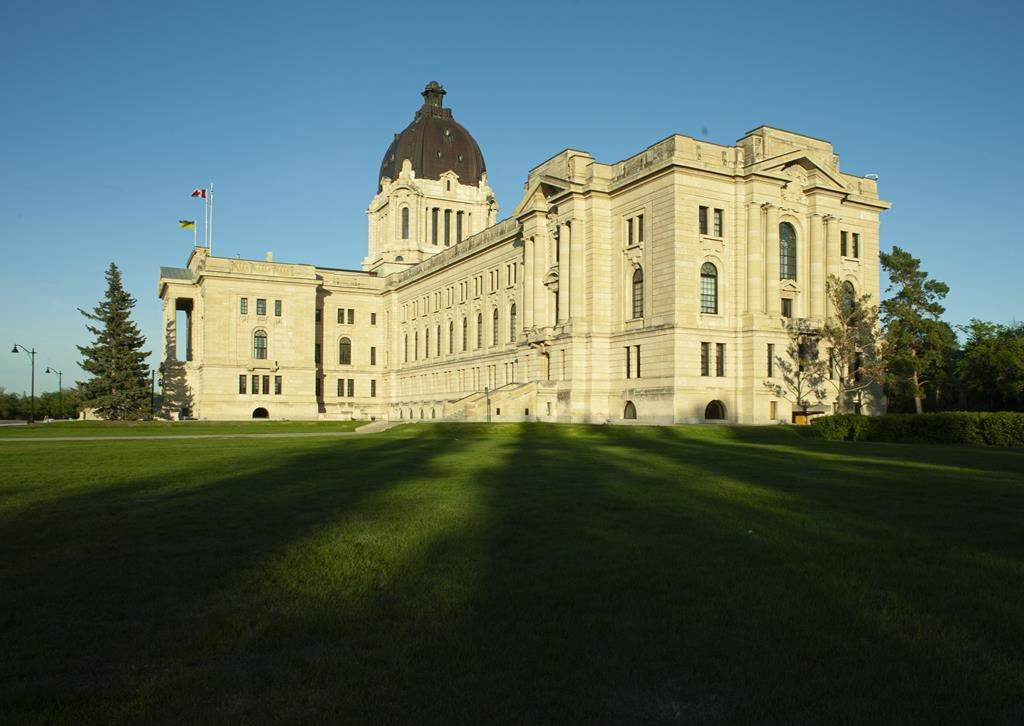 The Saskatchewan legislature at Wascana Centre in Regina on Saturday, May 30, 2020.