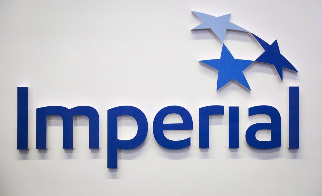 The Imperial Oil logo is shown at the company's annual meeting in Calgary, Friday, April 28, 2017. 