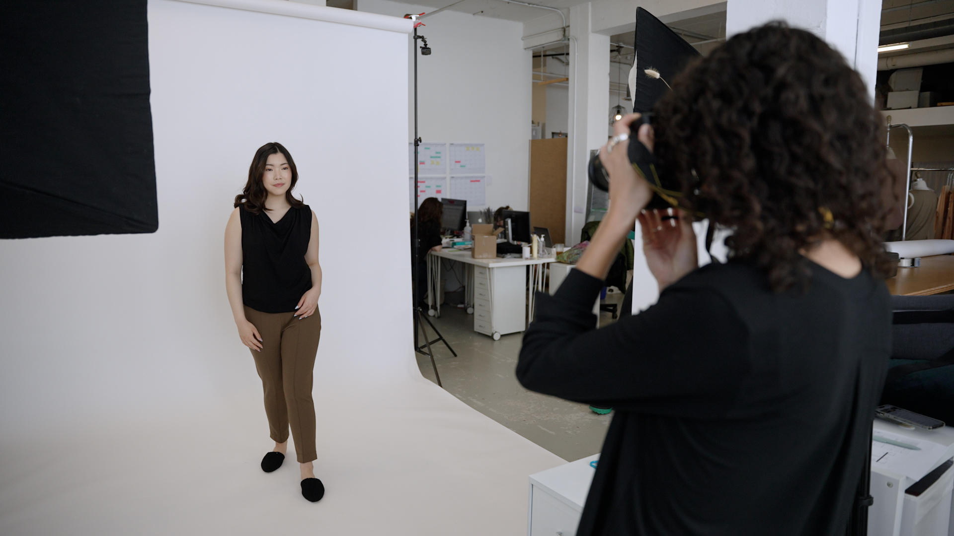 Model Corinne Ng poses for Photographer Andrea Pavlovic wearing pieces from Encircled's latest collection. Encircled is a female founded, Canadian made clothing brand based in Toronto.