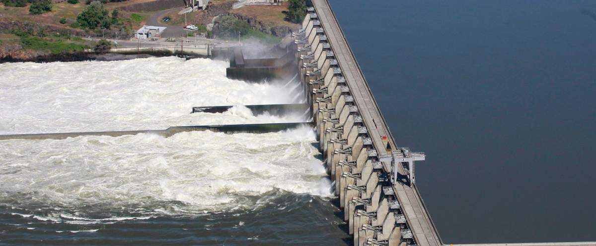 File photo of the Columbia River and the Dalles Dam in Oregon.