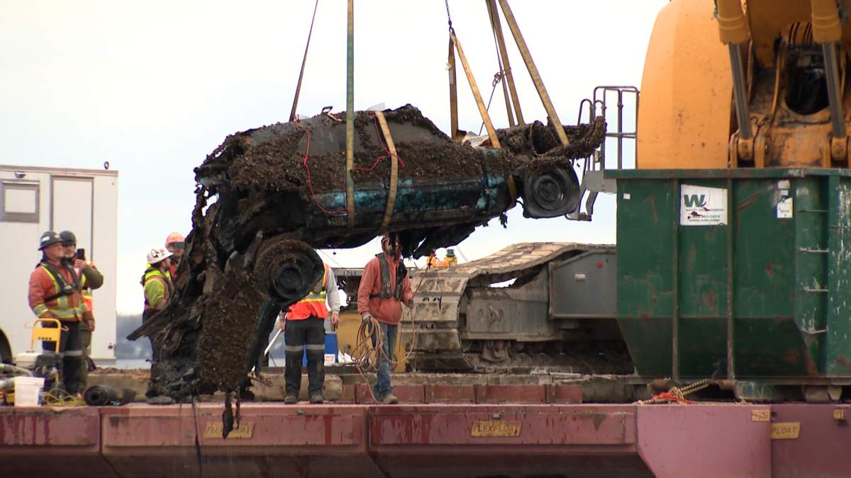 Ontario Provincial Police say human remains and a vehicle found in Lake Ontario were probably in the water for years.
