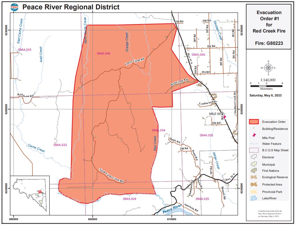 Evac order map Red Creek