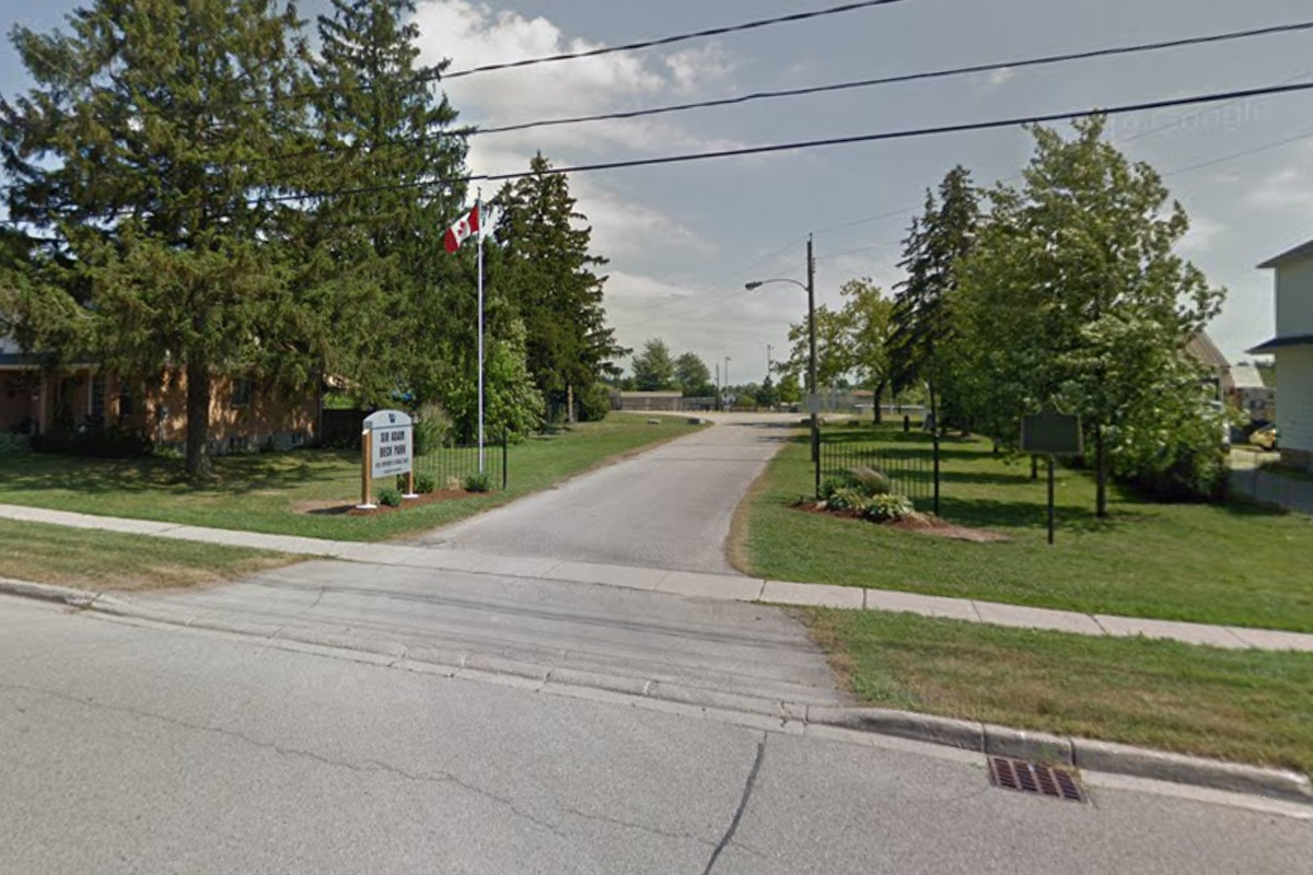 The entrance to Sir Adam Beck Community Park.