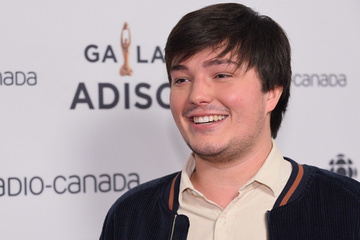 Emile Bilodeau at the 40th ADISQ awards ceremony in Montreal on October 28, 2018. THE CANADIAN PRESS IMAGES/Denis Beaumont