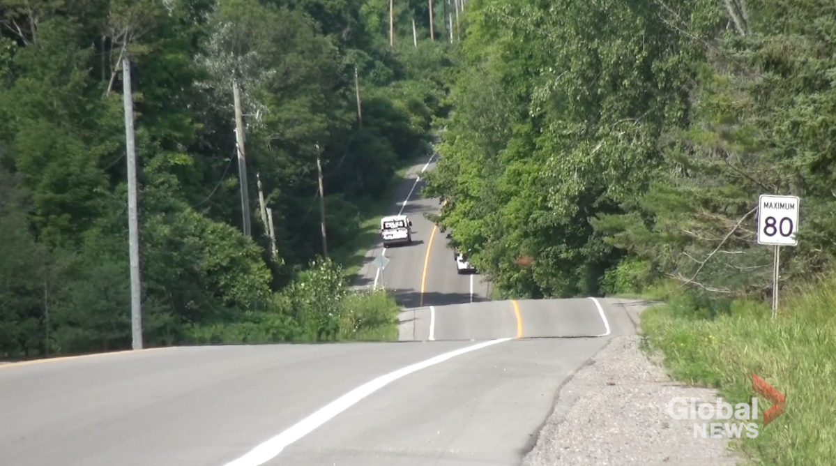 A woman died following a crash on County Road 21 in Cavan-Monaghan Township on July 14, 2023.