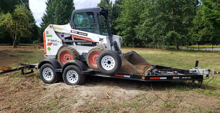 A picture of one of the machines and trailers stolen.