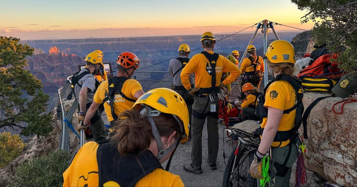 Grand Canyon National Park's Search and Rescue Team in action on the North Rim on Tuesday, August 8, 2023.