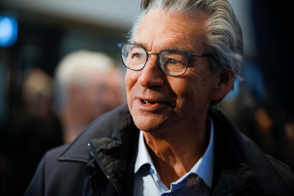 Former Manitoba premier Gary Doer speaks to media before a memorial service for Member of Parliament Jim Carr at the Centennial Concert Hall in Winnipeg, Saturday, Dec. 17, 2022. Doer is back in the political spotlight.
Doer, who resigned 14 years ago after a decade in the premier's chair, attended a NDP campaign event to support current party leader Wab Kinew for the Oct. 3 election.THE CANADIAN PRESS/John Woods.