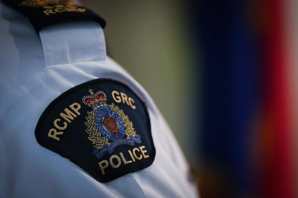 An RCMP patch is seen on the shoulder of an assistant commissioner, in Surrey, B.C., on Friday, April 28, 2023.