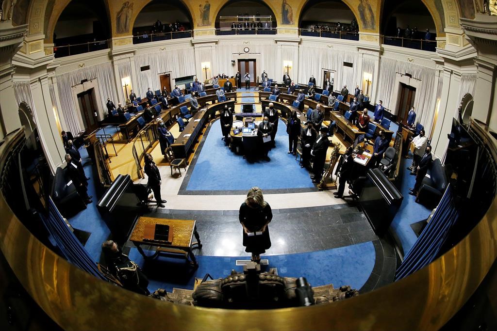 The throne speech is delivered at the Manitoba legislature in Winnipeg, on Nov. 23, 2019. Manitobans head to the polls Tuesday for the 2023 provincial election.