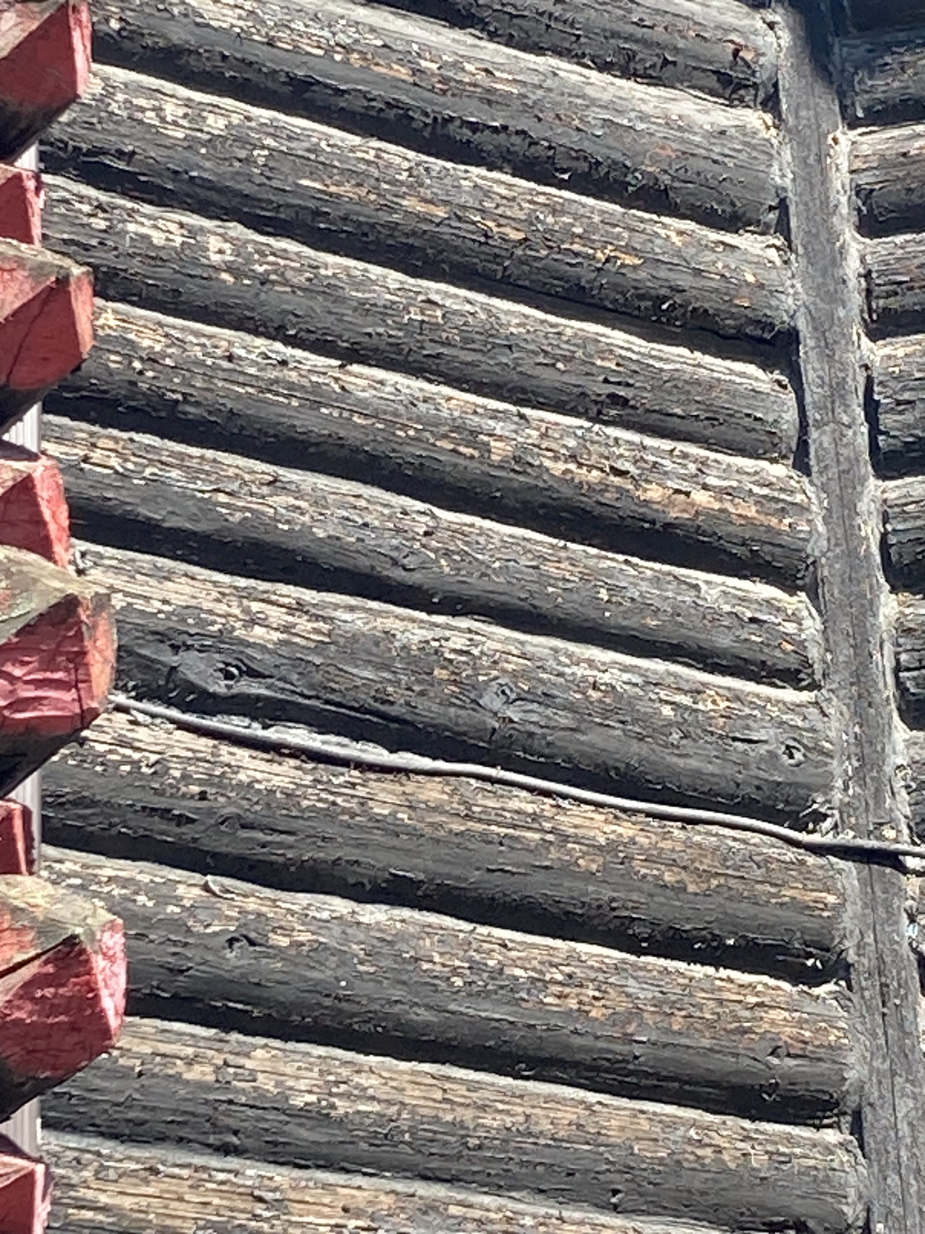 Chateau Montebello exterior shows weather-beaten wear and tear.