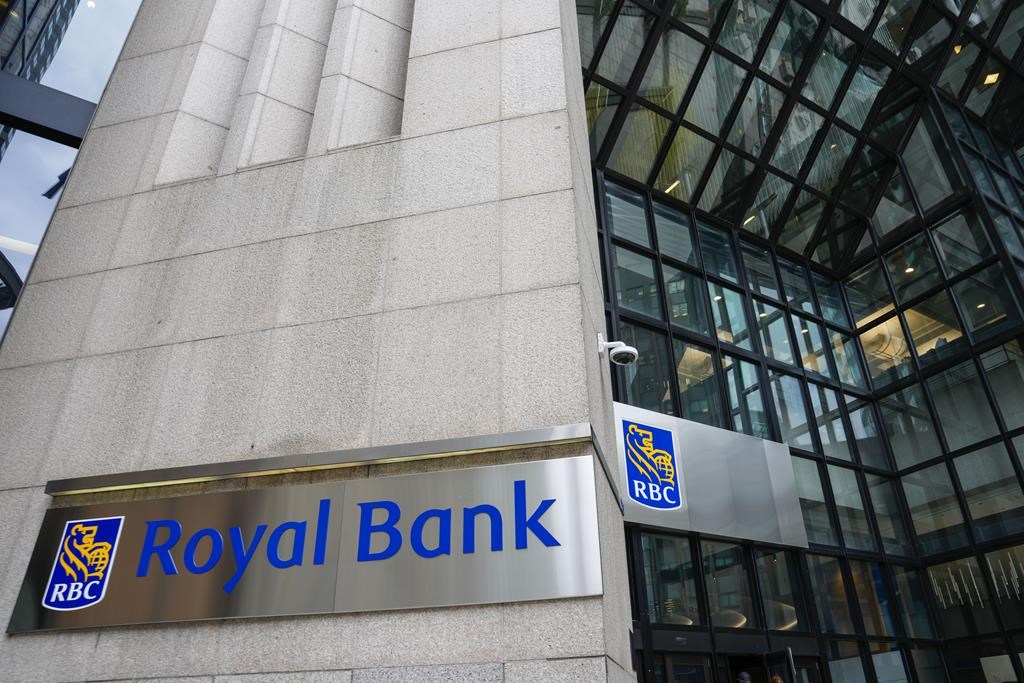 Royal Bank of Canada signage is pictured in the financial district in Toronto, Friday, Sept. 8, 2023. 