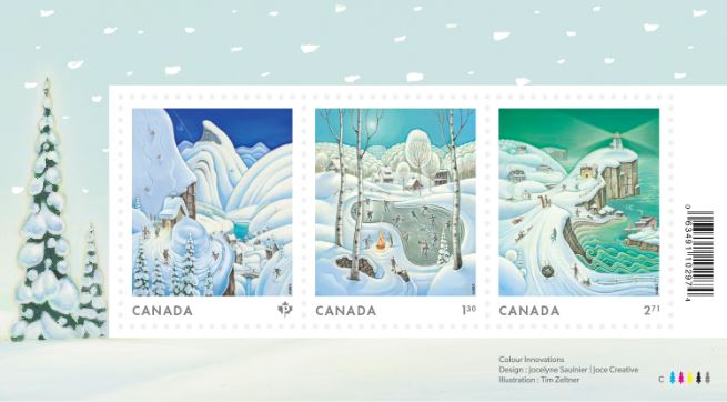 Canada Post Holiday Winter Scenes Souvenir Sheet
