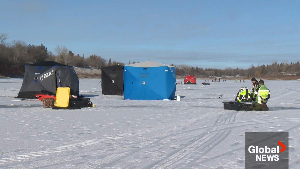 Ice fisherman embracing the season.