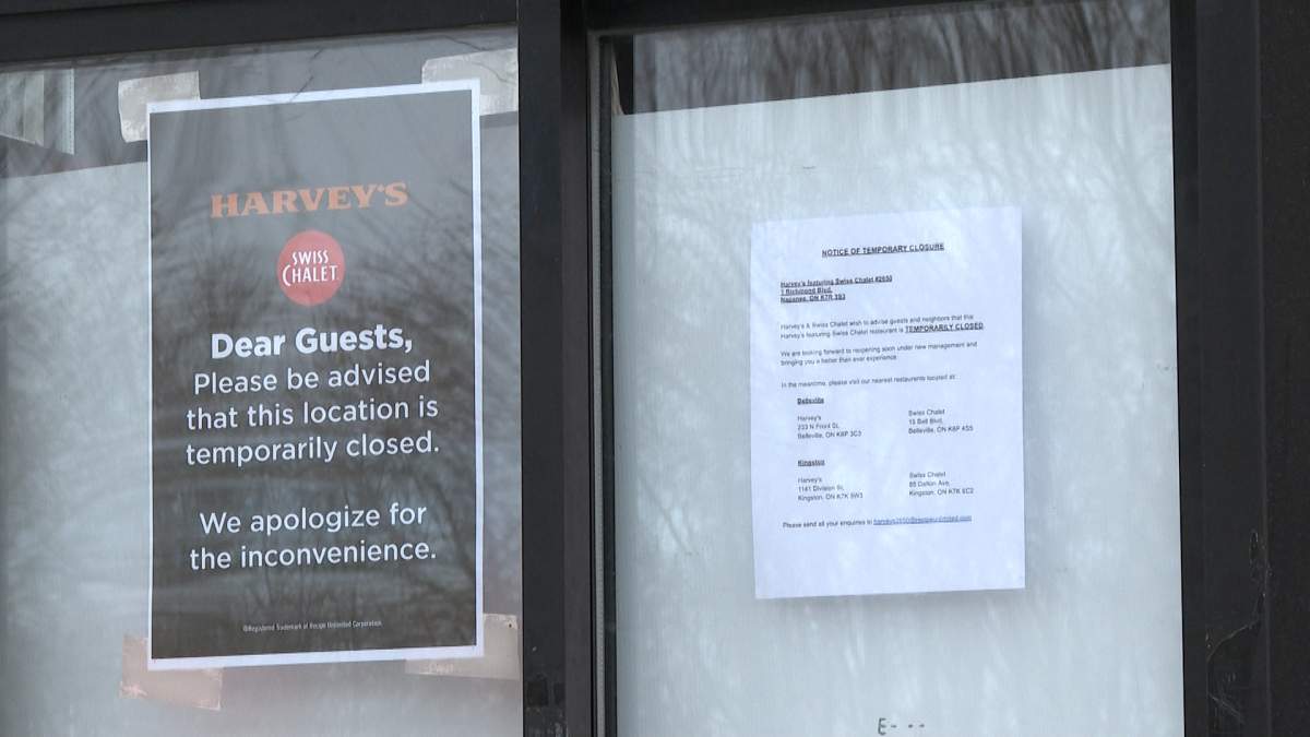 A notice on the window says the closure is temporary.
