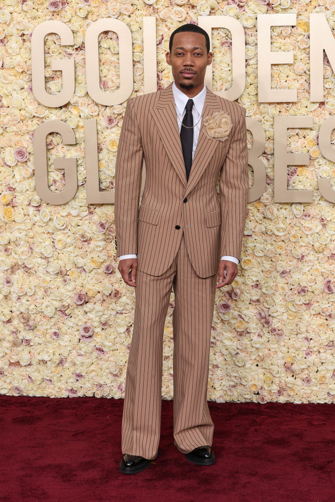 Tyler James Williams at the 81st Golden Globe Awards held at the Beverly Hilton Hotel on January 7, 2024 in Beverly Hills, California.
