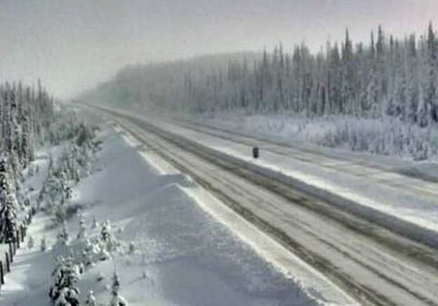 Weather and road conditions along the Okanagan Connector on Friday morning, Jan. 12, 2024. At the summit, which has an elevation of 1,717 metres, the temperature was -34 C at 11 a.m.