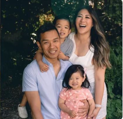 Christopher Won and Marie Hui and their two children.