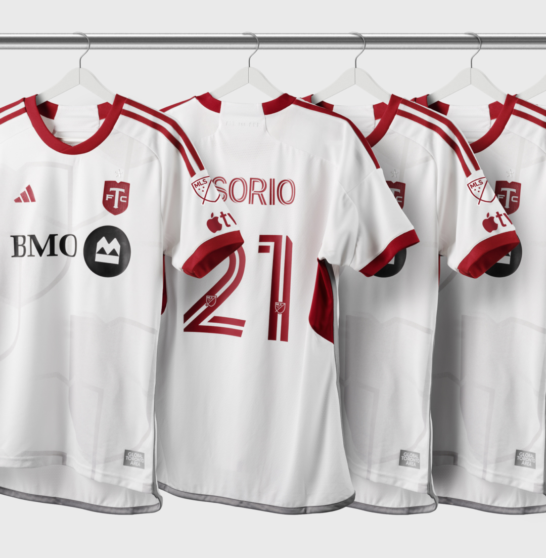 Toronto FC unveiled its new so-called “community kit” on Thursday, Feb. 15, 2024. The MLS club will primarily wear the new uniform for away games.