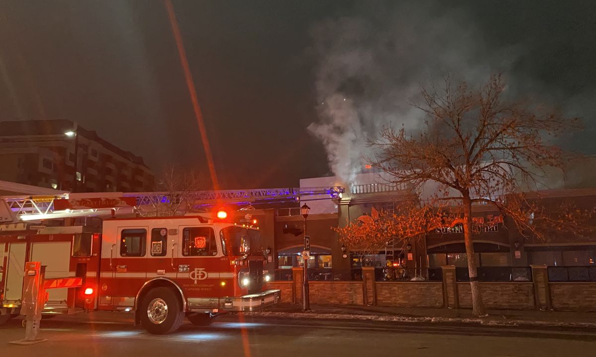 Calgary firefighters were called to a blaze in the 200 block of 10th Street Northwest on Feb. 12, 2024.