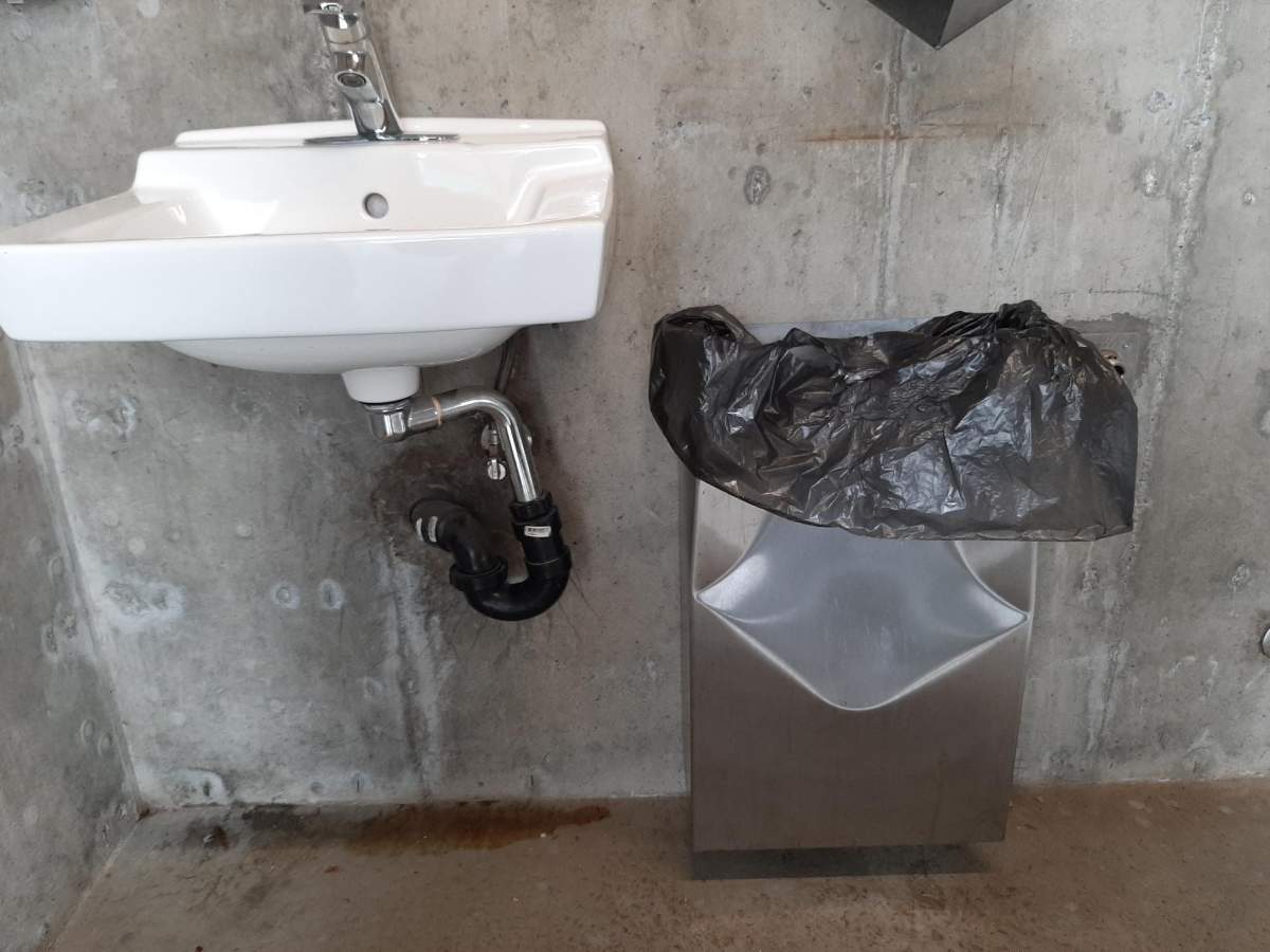 Some of the vandalism inside the public washrooms at Manitou Park in Naramata.